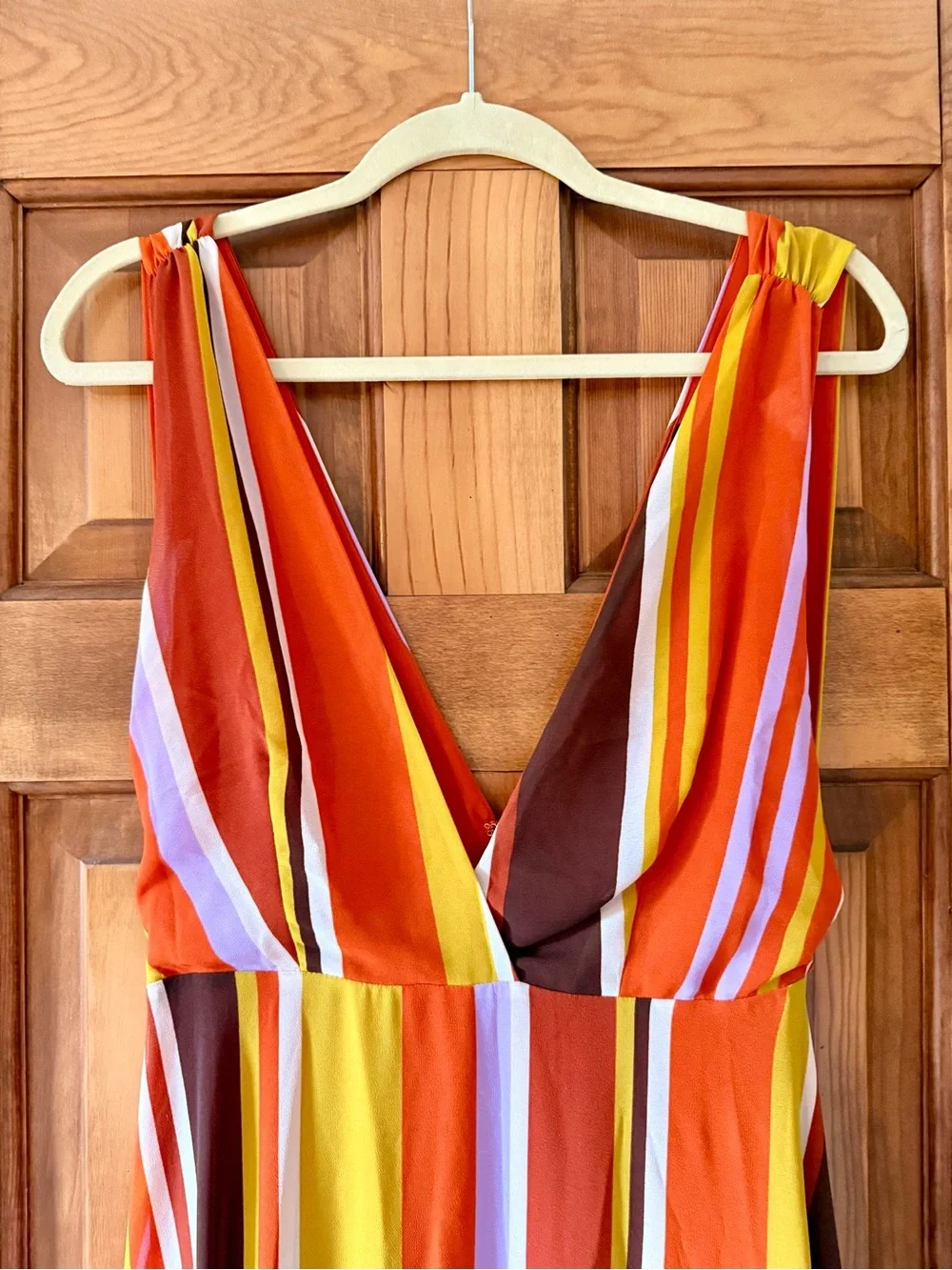 Forever 21 Orange, Yellow & Pink Striped Maxi Dress - Picture 2 of 4